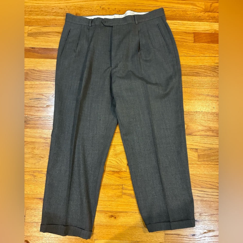 Gray Pleated Trousers
